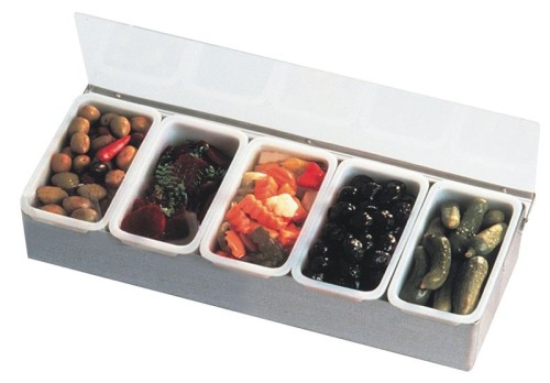 NEUMÄRKER Speisen- / Gewürzbehälter mit 5 Einsätzen 380x147x93 mm