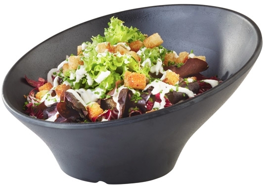 Schale -ZEN- Ø 22,5 cm, H: 12,5 cm Melamin, schwarz, Steinoptik 0,8 Liter spülmaschinengeeignet stapelbar nicht