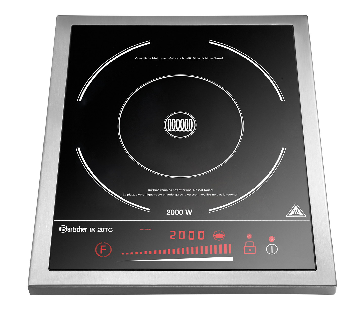 Bartscher Induktionskocher IK 20TC | AnzahlTemperaturstufen: 8 | Maße: 33 x 40 x 6,3 cm.Gewicht: 3,4 kg