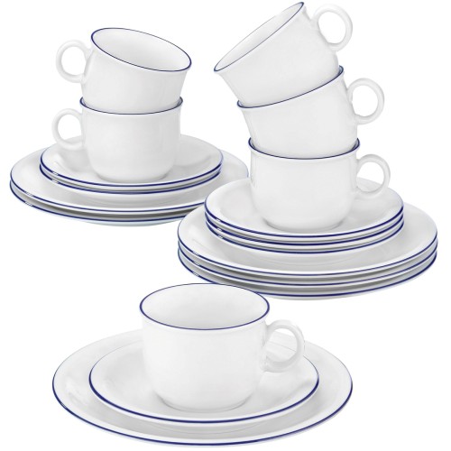 Seltmann Kaffeeservice 18-teilig, rund, Form: Compact, Dekor: 10795 3rand, hohe Kantenschlagfestigkeit, Made in Germany