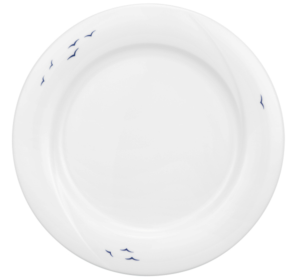 Seltmann Teller flach 26 cm Fahne, Form: Laguna, Dekor: 33374 Blaue Möwen