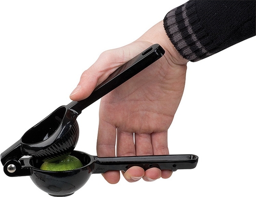 Limettenpresse 21 x 7 cm, H: 5 cm Aluminium-Druckguss, schwarz spülmaschinengeeignet Farbe: Schwarz