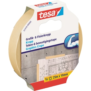 tesa® Fixierband Grafik- und Fixier-Krepp 19 mm x 25 m (B x L) beige