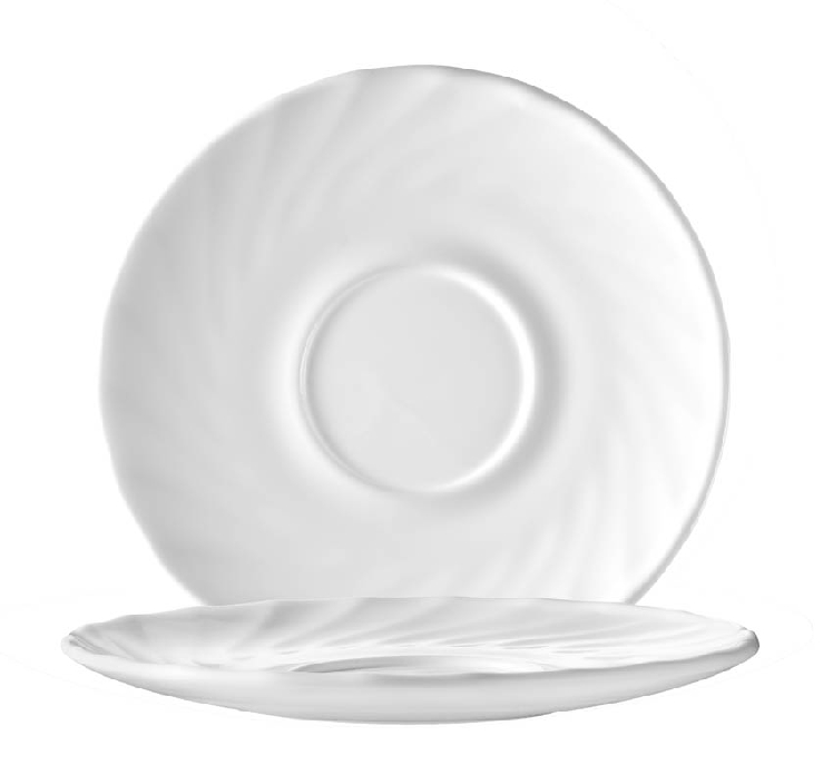 Kaffeeuntertasse 14 cm Form Trianon uni weiß - ARCOPAL