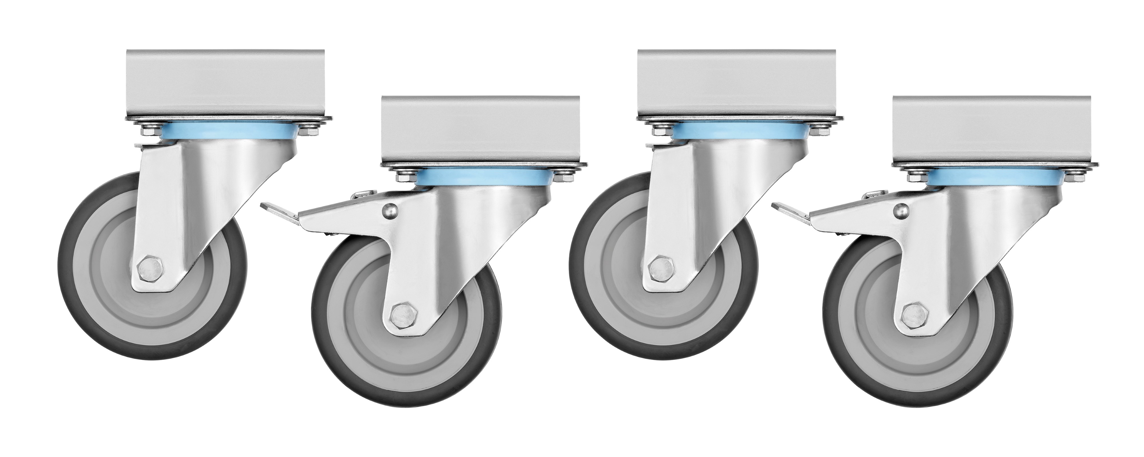 Bartscher Lenkrollen 4S700 | Lenkrollen: 4Lenkrollen, 2 feststellbar | Maße: 8,5 x 17 x 12,1cm. Gewicht: 2,9 kg