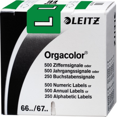 Leitz Buchstabensignal Orgacolor® Orgacolor Registratursysteme L selbstklebend Kunstdruckpapier dunkelgrün