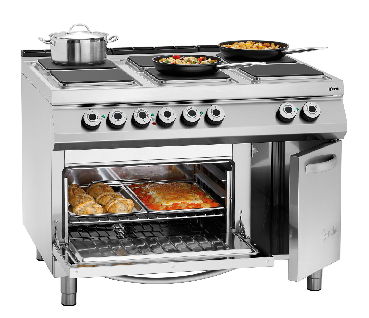 Bartscher 6 Platten Elektroherd, EBO 2/1GN |Inklusive: - | Maße: 120 x 90 x 90,0 cm. Gewicht:172,6 kg