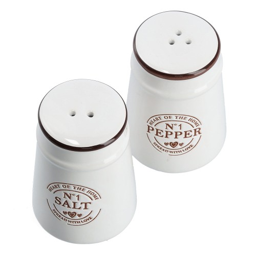 Salz-/Pfefferstreuer- Set, 2-tlg., Keramik, weiß / Maße: 5x6x8,8 cm