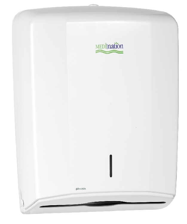 MEDInation Handtuchspender, Material: Kunststoff, Farbe: weiss, Maße: 365 x 275 x 130 mm.