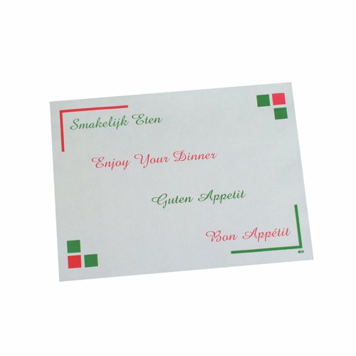 100 Tischsets, Papier 30 cm x 40 cm weiss "Guten Appetit" von PAPSTAR