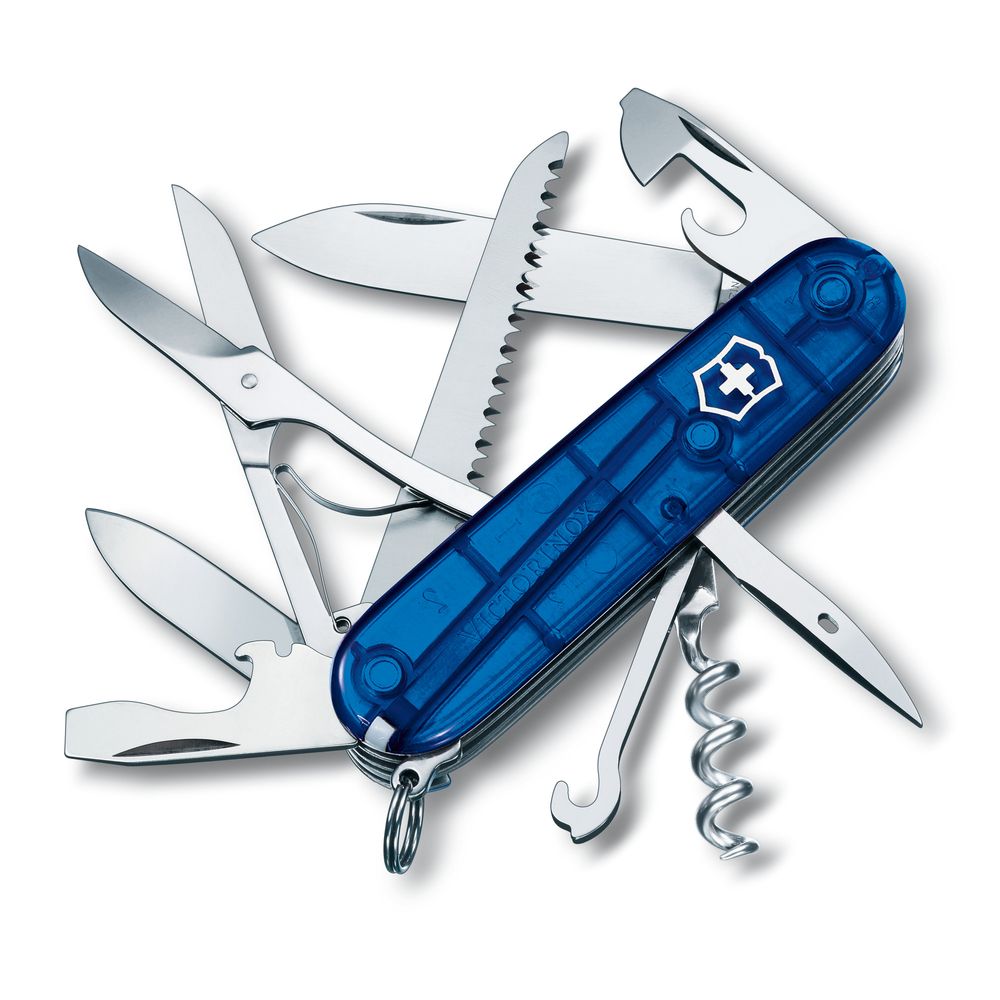 Victorinox Offizierm. blau transp. in gross Blister