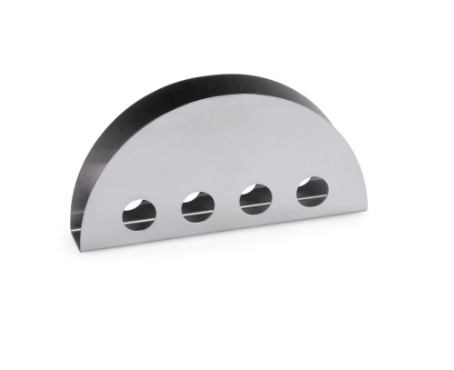 Serviettenhalter. Edelstahl. Motiv Kreis. Maße: 14 x 3 x 7 LxBxH.