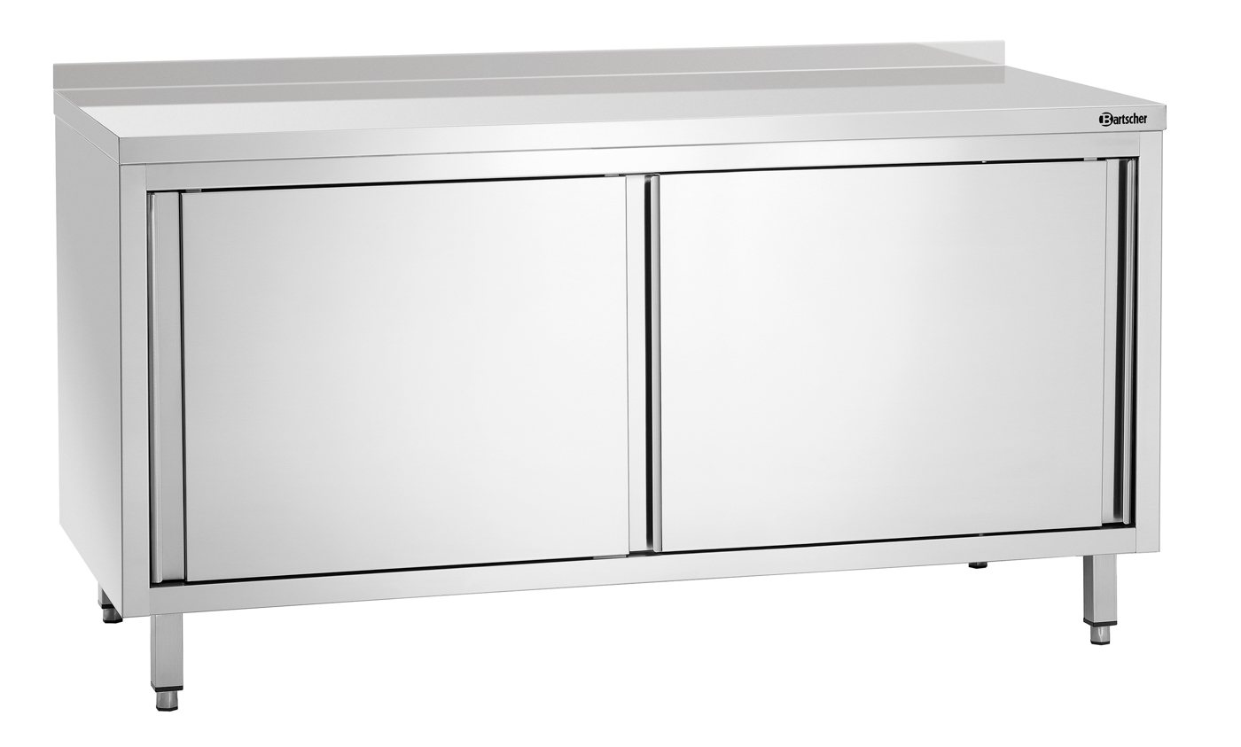 Bartscher Arbeitsschrank, B1600, MA, ST, ZB | 40mm abgekantet ,Füße aus Vierkantrohr 40 x 40 mm |Maße: 160 x 70 x 85,0 cm. Gewicht: 86,6 kg