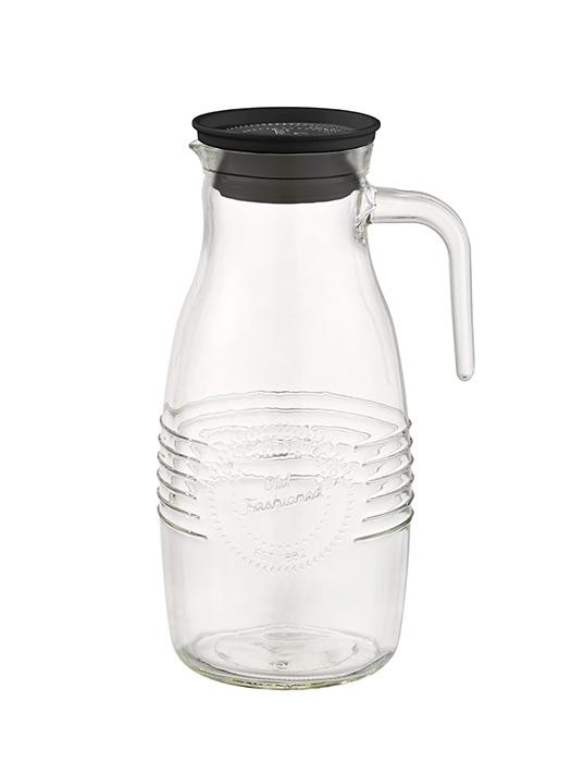 APS Glaskaraffe -OLD FASHIONED- Ø 12 cm, H: 26 cm, 1,8 Liter Glas, Polypropylen, Silikon