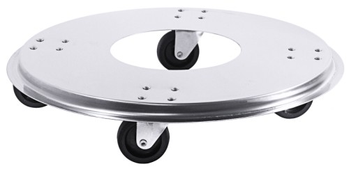 Rolluntersatz passend zu Abfallbehälter mit Deckel, aus Edelstahl 18/0, hochglänzend, mit herausnehmbarem Aluminium-Behälter, mit Bügel,