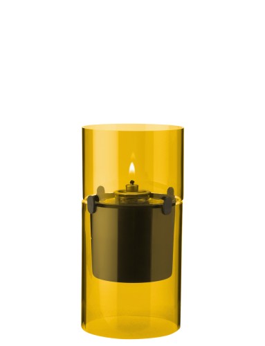 Lucie Windlicht amber, Maße: 85 x 85 x 175 mm
