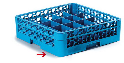 Carlisle Tassengrundkorb, 50 x 50 cm, blau, 20 Fächer à 8,6 x 11 cm, Höhe 8 cm