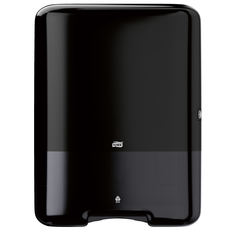 Tork Handtuchspender ELEVATION MINI H3, Material: Kunststoff, Farbe: schwarz, für ZZ-Lagenfalz.