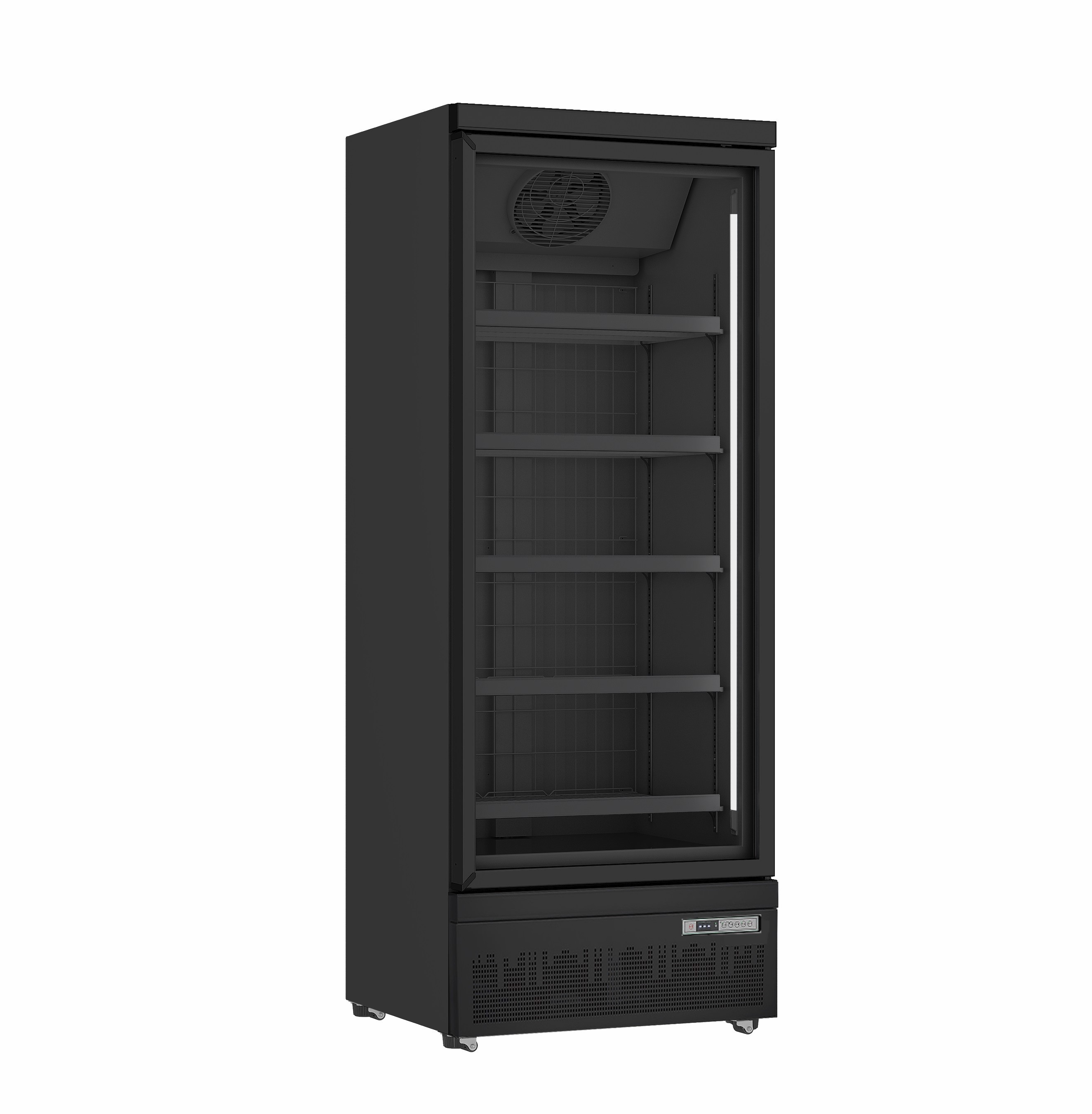 Tiefkühlschrank mit Glastüren,Modell GTK 560 PRO, Breite 750mm, Tiefe 760mm, Höhe 2003mm, Farbe Schwarz