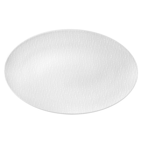 Seltmann Servierplatte oval 40x26 cm, oval, Form: Life, Dekor: 25676 Fashion luxury white, hohe Kantenschlagfestigkeit, Made in Germany
