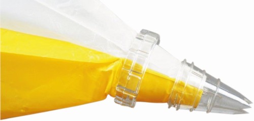 Adapter Doppelt für Tüllen, transparent. 3-teilig, Polycarbonat. Material: BPA-frei, Farbe glasklar. 3-teilig, spülmaschinengeeignet.