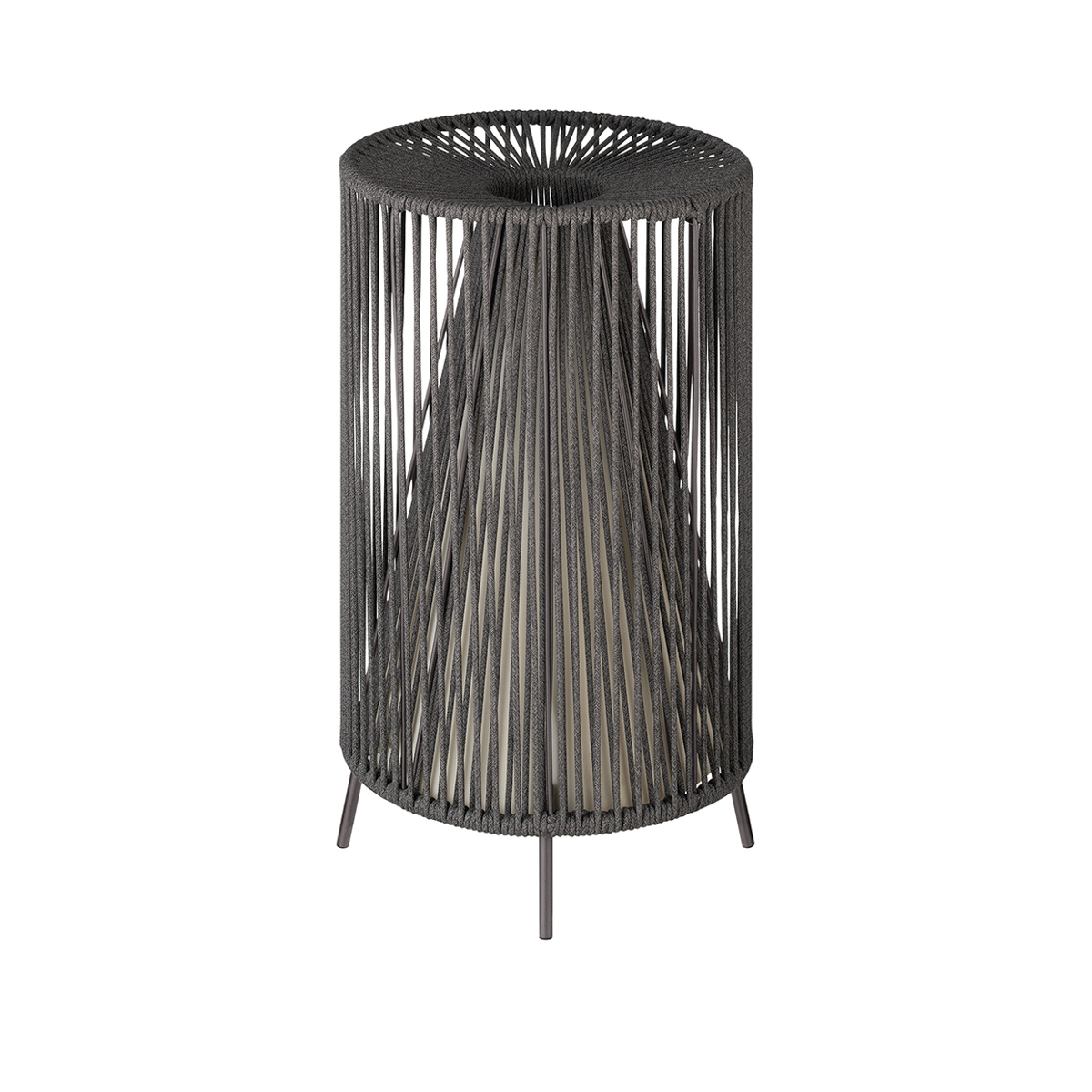 Mobile LED-Leuchte -ROPE- Coal . Material: Edelstahl / Silikon. Von Blomus.