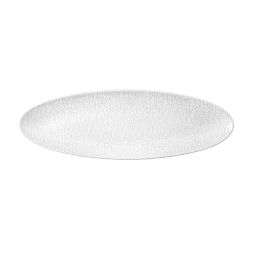 Seltmann Servierplatte schmal 35x12 cm, oval, Form: Life, Dekor: 25676 Fashion luxury white, hohe Kantenschlagfestigkeit, Made in Germany