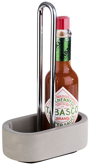 APS Salz- und Pfeffermenage SIERRA, bestehen aus: - Basis, Beton Metall, verchromt - Pfeffer- und Salzstreuer. 10 x 6 cm, H: 17 cm Set