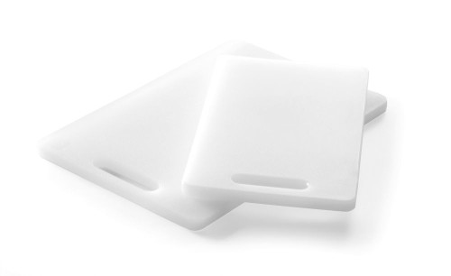 Schneidbrett mit Griff aus Polyethylen HDPE, weiß.