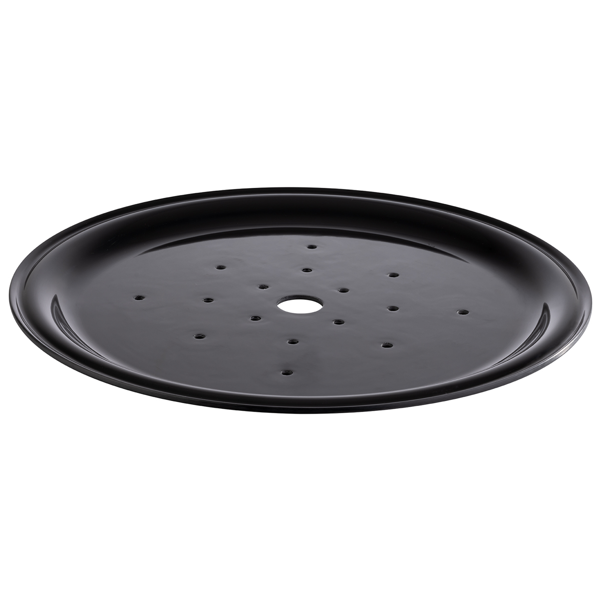 Schale, 2-teilig -FRIDA-, Ø 33 cm, H: 6 cm, Melamin, innen: Holzoptik, außen: schwarz, Set bestehend aus: Schale und Abtropfeinsatz