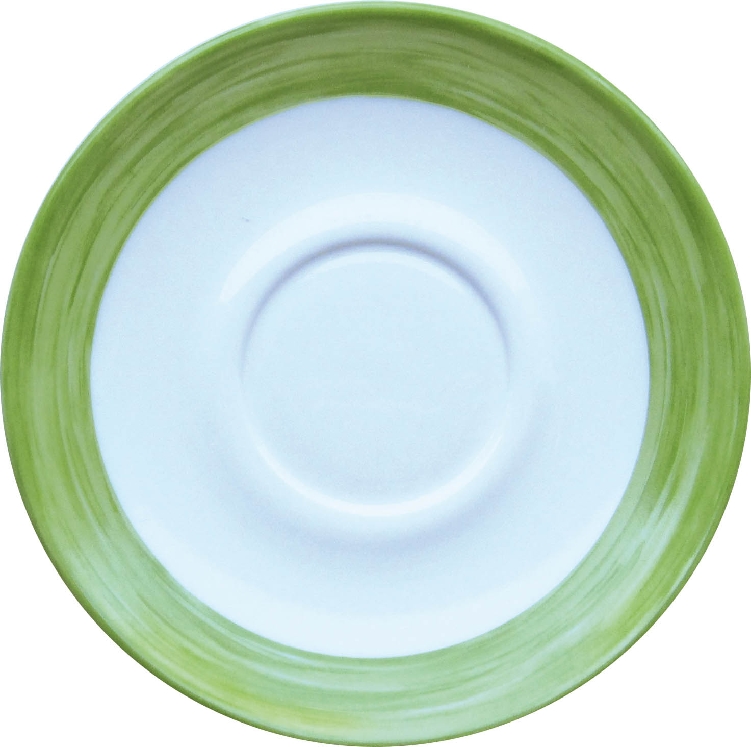 Kaffeeuntertasse 14 cm aus Opalglas Form Brush - Green / Grün von Arcoroc