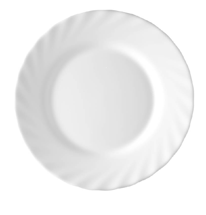 Suppenuntertasse Ø: 15,5 cm aus Hartglas - Form Trianon uni weiß - ARCOPAL