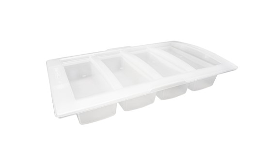 Araven Zutatenbehälter mit Deckel und 4 Fächern GN 1/1 aus Polypropylen. Spülmaschinengeeignet Maße: 530 x 325 x 100 mm