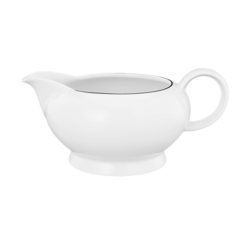 Seltmann Sauciere 0,50 l, rund, Form: Lido, Dekor: 10826 Black Line, hohe Kantenschlagfestigkeit, Made in Germany