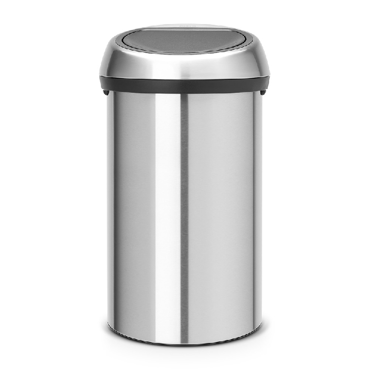 Brabantia Abfalleimer TOUCH BIN, Inhalt: 60l, Durchmesser 40,1 cm, Höhe 70,5 cm, Farbe Korpus und Deckel: Matt Steel FPP.