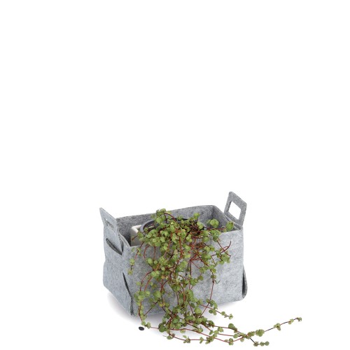 Aufbewahrungskorb, Filz, grau. Länge: 180 mm. Breite: 130 mm. Höhe: 110 mm