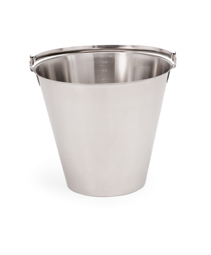 Eimer. ohne Bodenreifen, Skalierung 1 bis 10 ltr. Chromnickelstahl. mit Skalierung.