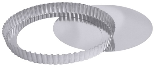 Quicheform aus Weißblech, mit losem Boden zum leichten Ausheben des Backwerks, zweiteilig Durchmesser: 20 cm, Höhe: 2,5 cm