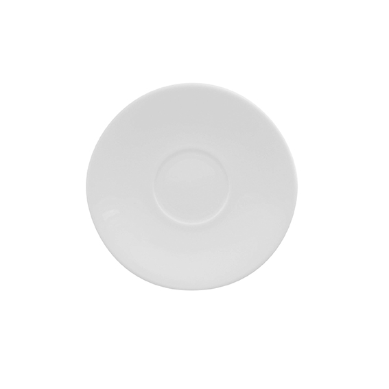 Untertasse rund 12 cm - Form: Universo - weiss -, aus Porzellan. Hersteller: Eschenbach. "Made in, Germany".