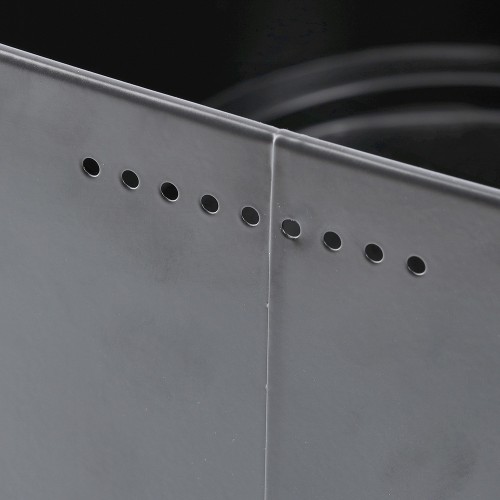 Brotkasten m. Bambusdeckel, Metall, schwarz / Maße: 26,5x26,5x14,5 cm