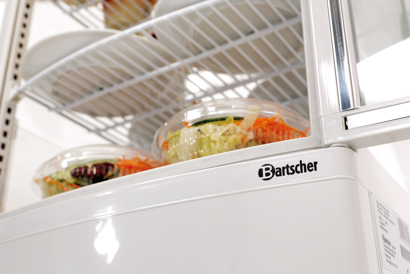 Bartscher Mini-Kühlvitrine 86L | Art derVerglasung: Doppel-Verglasung | Maße: 42,5 x 43,5x 98,0 cm. Gewicht: 36,5 kg
