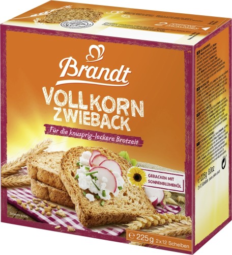 Brandt Vollkorn Zwieback 225G