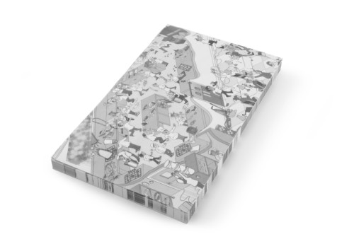 Einschlagpapier, fettresistent, Motiv Küchenchaos, 258x425 mm, abgepackt per 500 Blatt