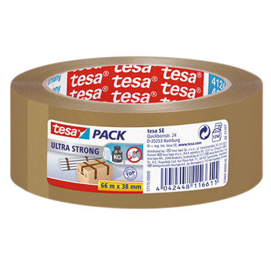 tesa® Packband tesapack® Ultra Strong 38 mm x 66 m (B x L) PVC braun