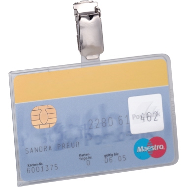 DURABLE Ausweishalter 85 x 54 mm (B x H) links offen PVC transparent 25 St./Pack.