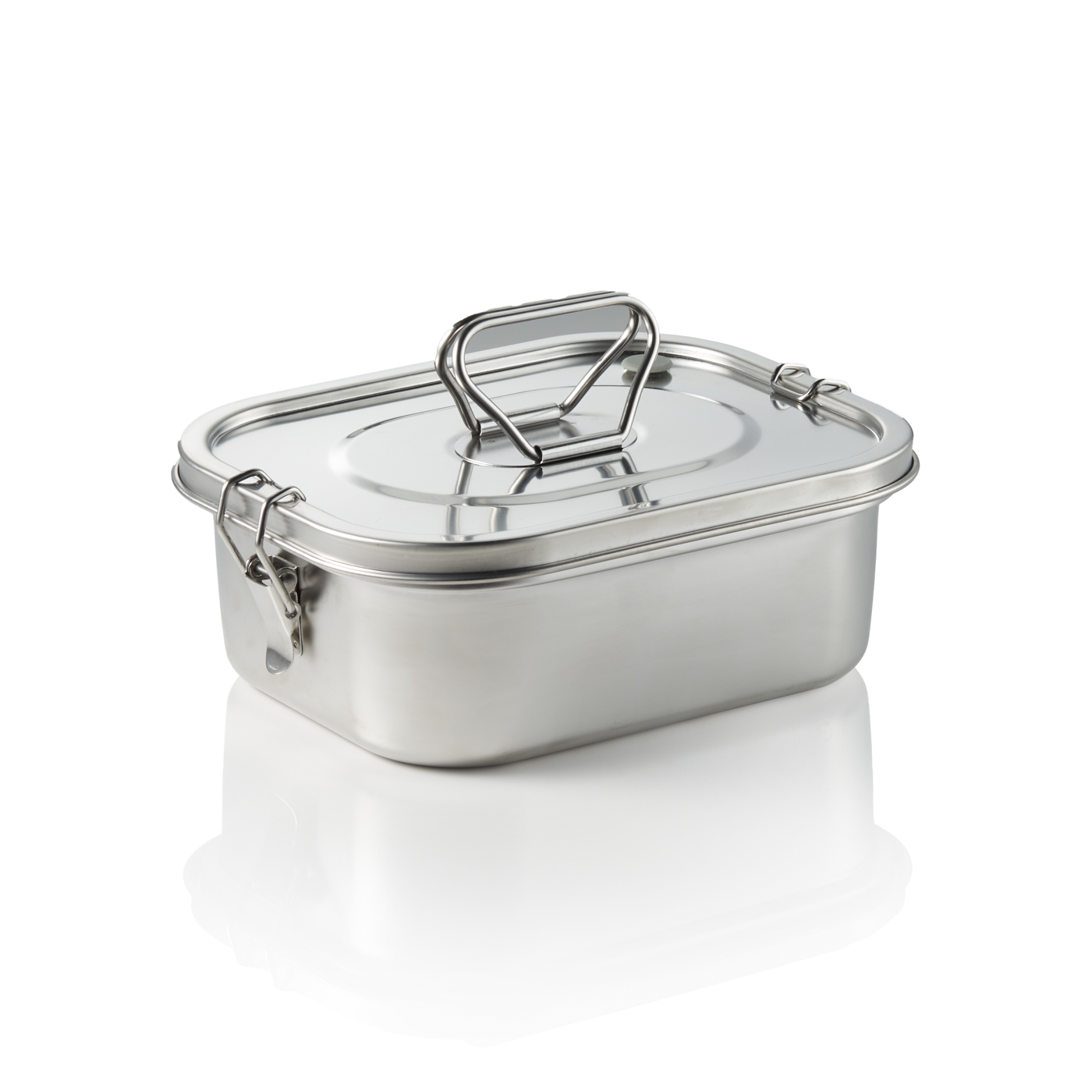 Lunchbox, 20,5 x 16,5 x 7,5 cm, Chromnickelstahl 18/10 Deckel mit Silikondichtung