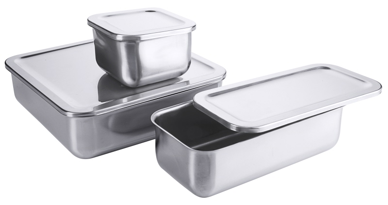 Deckel zu Gefrierdose 1115/001 aus Edelstahl 18/10, seidenmatt poliert, stapelbar, schwere Qualität Länge: 9,5 cm, Breite: 9,5 cm