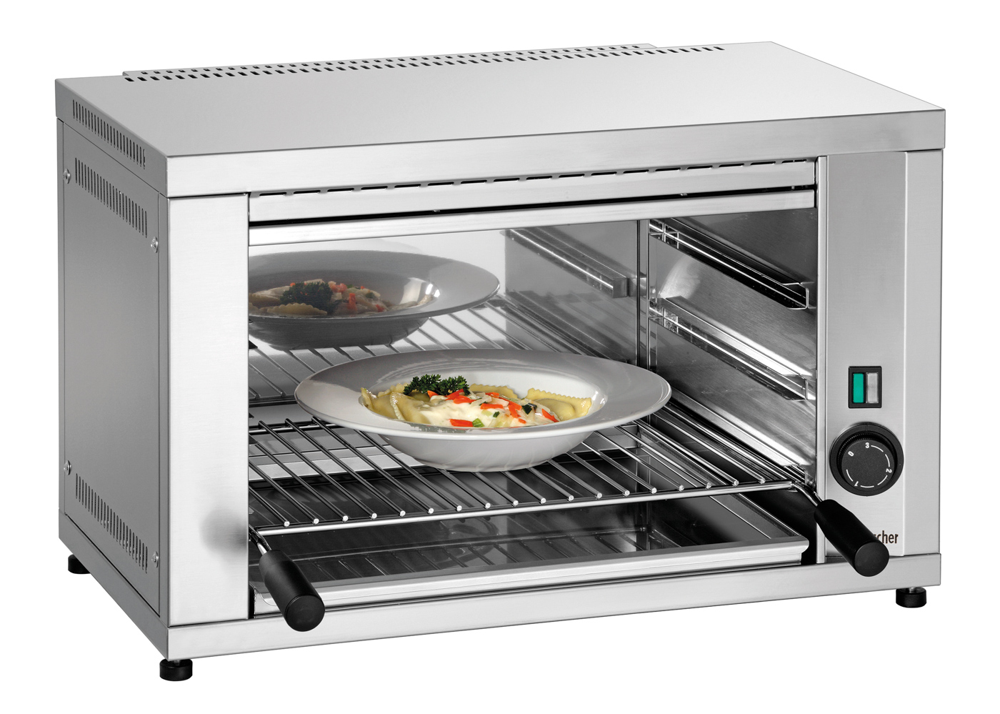 Bartscher Salamander 400-1Z |Fettauffangbehälter: Ja | Maße: 59,7 x 36,8 x 36,5cm. Gewicht: 13,8 kg