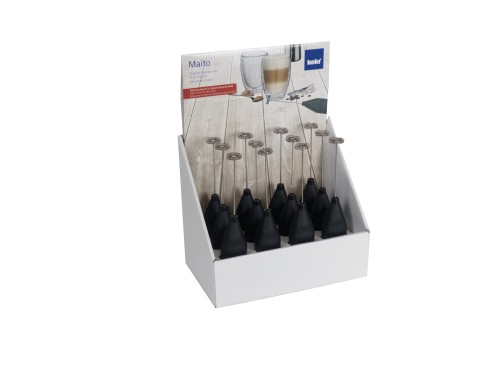 KELA Milchaufschäumer Maito Kunststoff schwarz 12er Display 20x3,5cm