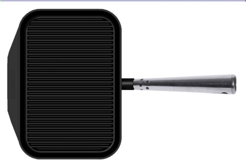 Steakpfanne, rechteckig aus Gusseisen, mit Griff aus Edelstahl 18/10, optimal strukturierte Bodenfläche, schwere, hochwertige